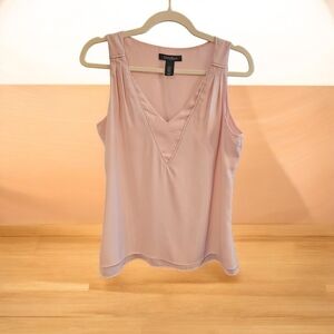 White House Black Market Light Pink V-Neck Tank Top